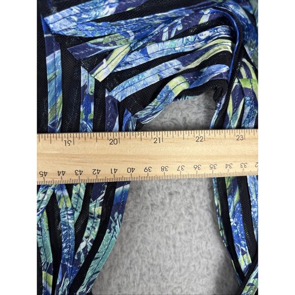 DRAPERS & DAMONS Stunning Blue & Black Zippered Blouse Jacket Size PXL - Picture 7 of 8